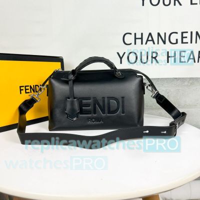 Replica Fend1 By The Way Boston Crossbody Bag Black Calfskin